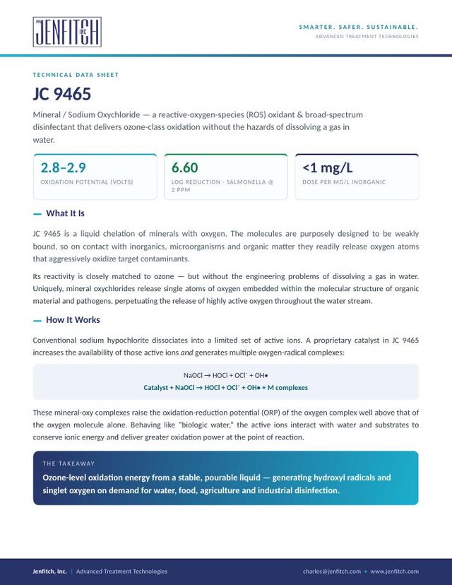 Cover page of the JC 9465 technical data sheet